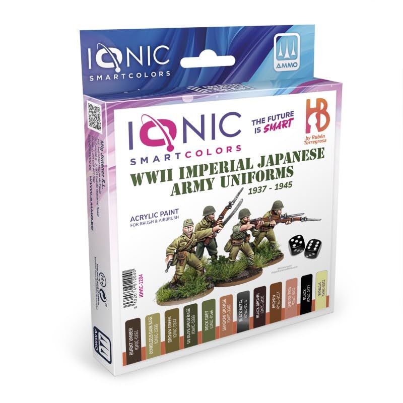 Zestaw Mundury Cesarskiej Armii Japońskiej 1937-1945 - 12 farb akrylowych do Wargames - IONIC-1204