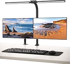 Powerful LED Desk Lamp, 24W Architect Light with Dual Bar and Clamp, Ultra-Bright and Ultra-Wide Desk Lighting with Flexible Arm, for Gaming, Working, PC Screen