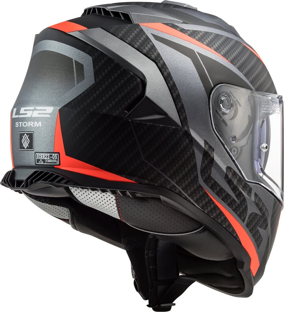 LS2, Casco Moto Integrale STORM II RACER Matt Titanium Orange, XS
