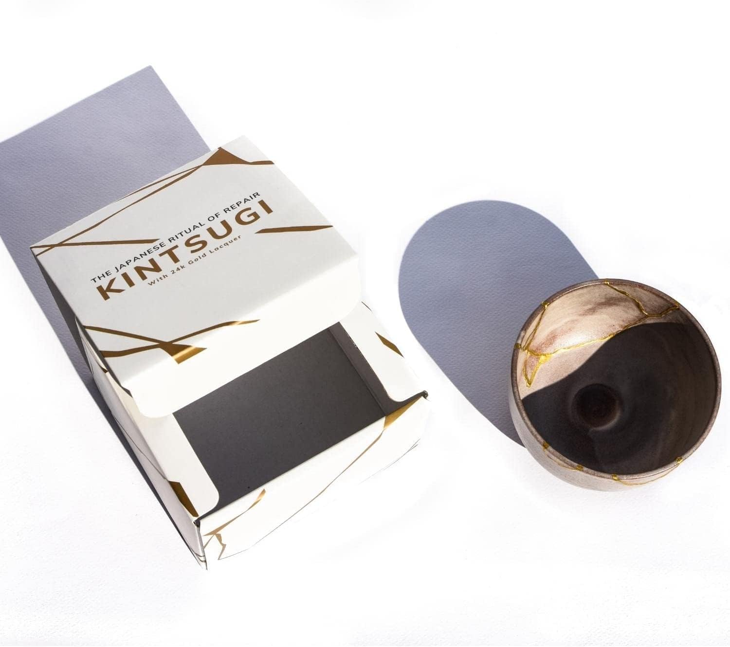 Authentic 24k Gold Kintsugi Bowl, Hand-Crafted in Shigaraki, Japan, Perfect for Traditional Matcha Tea, One of a Kind Piece of Art