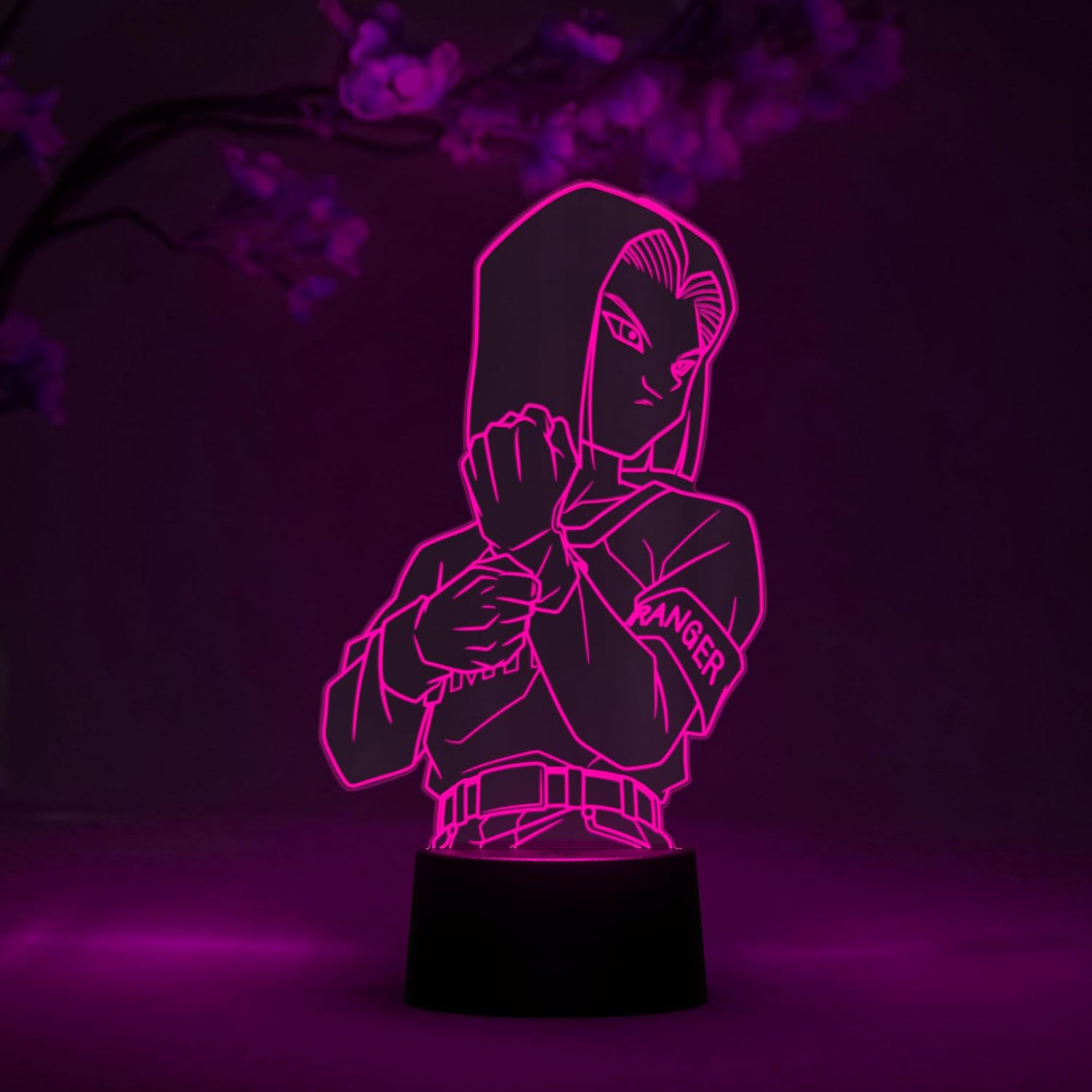Otaku Lamps Android 17 Dragon Ball Super – Anime Lamp Figure Night Light, 16 Color RGB LED – Remote, 3D Anime Room Décor Gift for Otaku