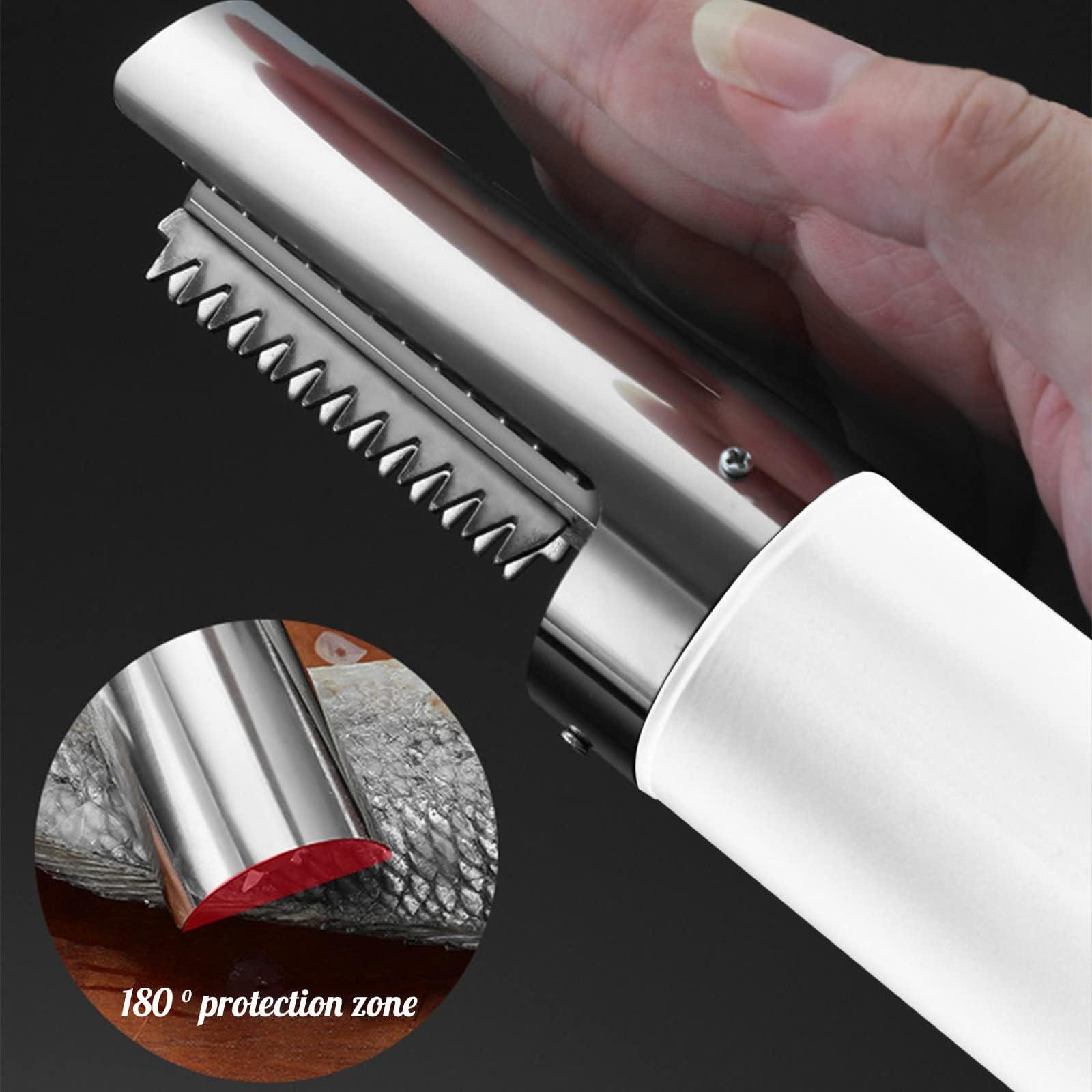 Set di scaler per pesci elettrico senza fili ， Potente scaler per pesci dinamico con batterie ricaricabili da 3000 mAh ， Rimuovi facilmente le squame di pesce senza confusione o disordine per chef e