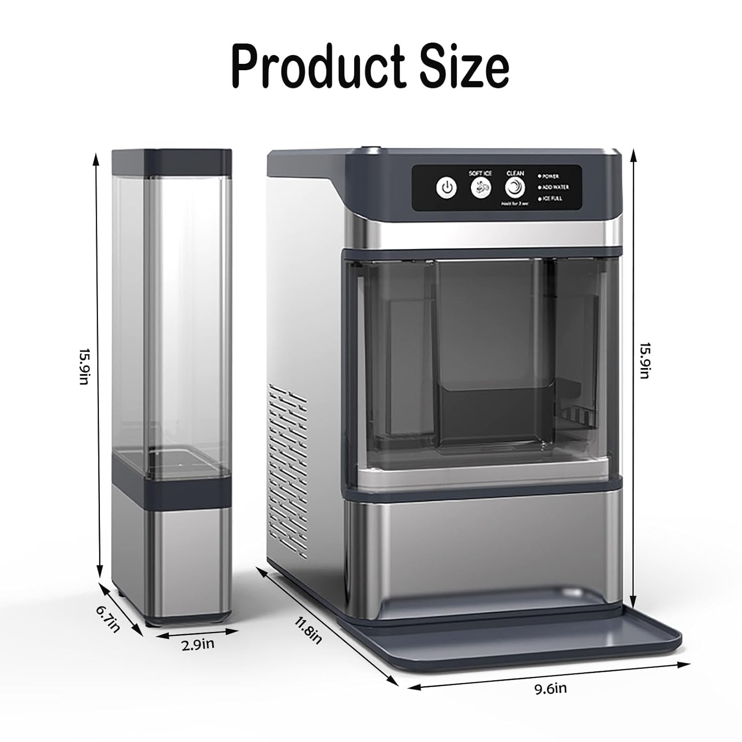 Large Capacity Ice Makers Countertop One-Click Operation Self-Cleaning Portable Ice Maker 41lbs/24H with There is A Detachable 3L Water Tank for Home,Office,Bar