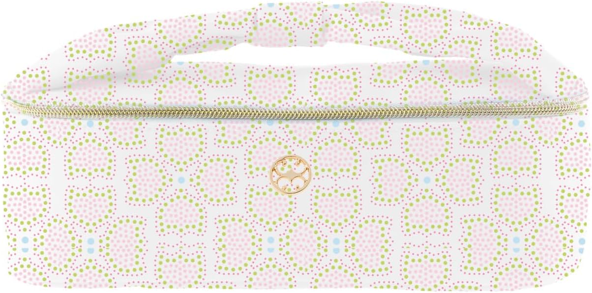 Mary Square Fresh Start Make Me Blush 10 x 7 Inch Blush Pink Nylon and Polyester Make Up Cosmetic Bag with Gold Tone Accents