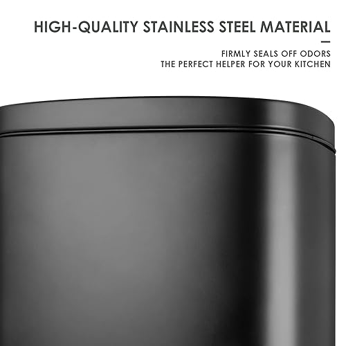 Miniatura 3 de AthLike Cubo de Basura, Cubo de Basura de Cocina de Acero Inoxidable, Cubo de Residuos con Pedal con Tapa con Bisagras y Cubo Interior Extraíble,