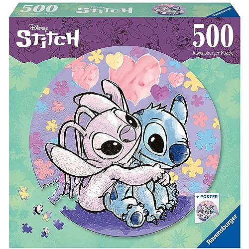 Ravensburger Puzzle 17581 - Stitch - 500 Teile Rundpuzzle für Erwachsene und Kinder ab 14 Jahren