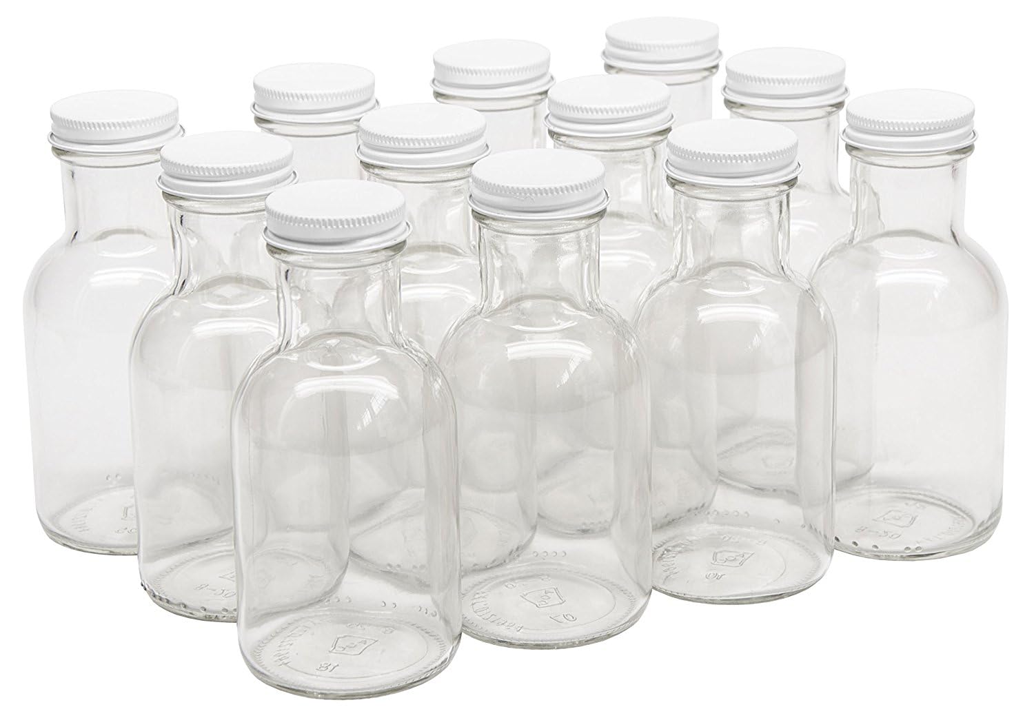 North Mountain Supply Botella de vidrio para salsa Stout de 8 onzas, con tapas de metal blanco de 38 mm, caja de 12