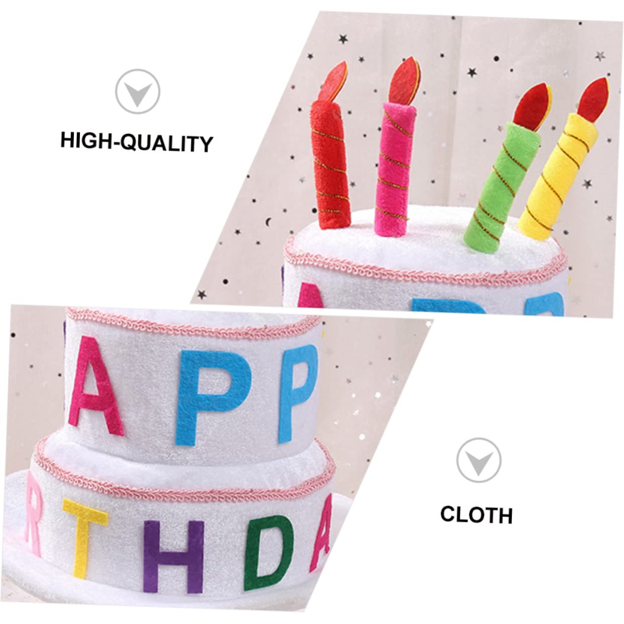 ABOOFAN Lot De 2 Chapeaux Danniversaire Uniques En Forme De Gâteau Danniversaire Pour Enfants Coiffes De Fête