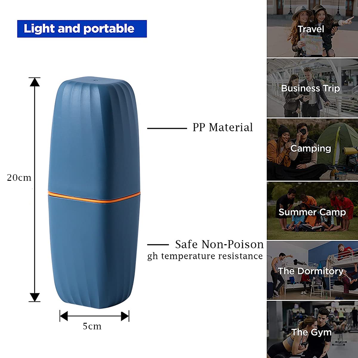 Travel Toothbrush Cup Case,Toothbrush Holder with Cover Travel Toothbrush Containers Portable Toothpaste Storage Toothbrush Case and Carrier for Camping School Business Trip Bathroom : Health & Household