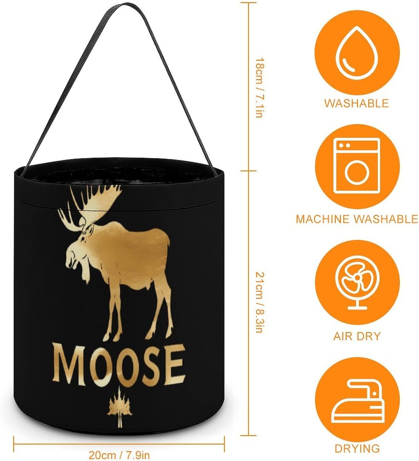 Funny Hunting Graphic Moose Candy Bag Halloween Treat Goody Bags Party Basket Handbag Holiday Decor
