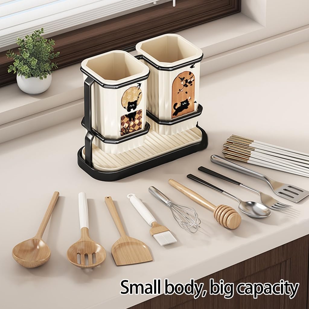 Support multifonction et organiseurs de baguettes avec construction en ABS robuste pour un rangement compact de cuisine et un gain de place sur le plan de travail