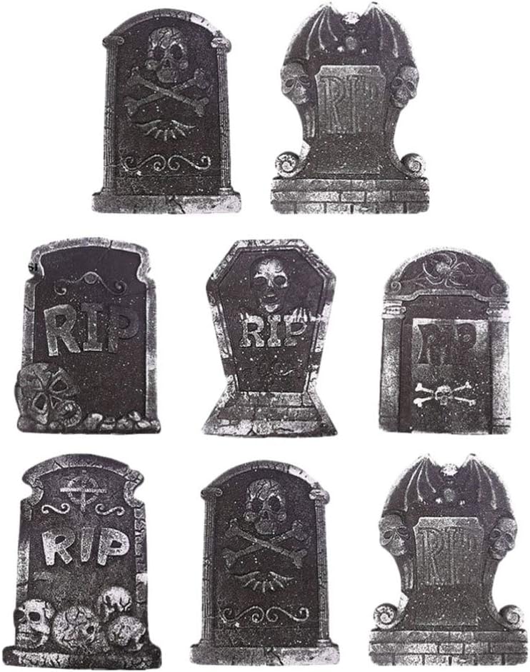 Halloween Tombstone 8PCS Foam Graveyard Tombstone Headstone Halloween