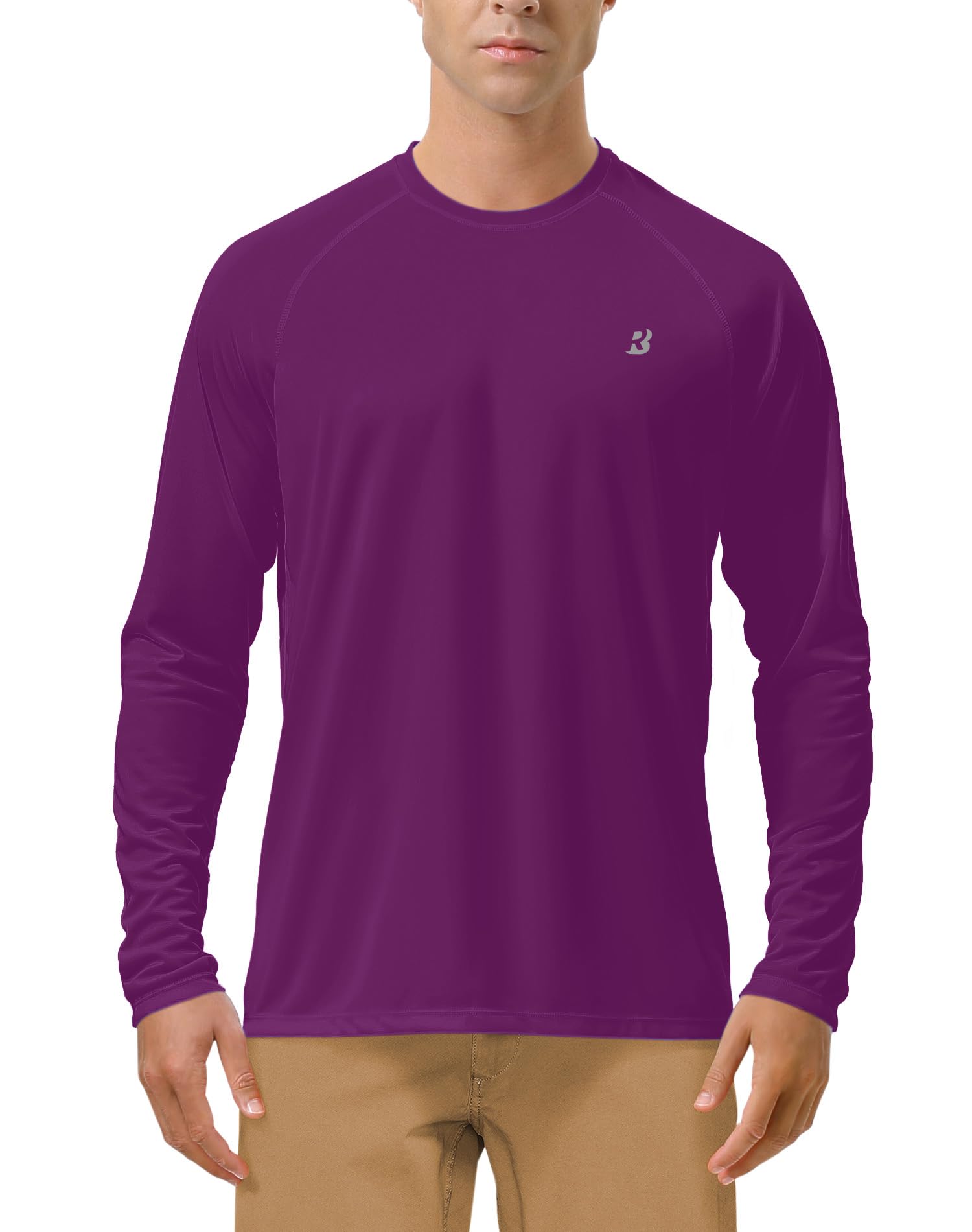 Roadbox Men's UPF 50+ UV Sun Protection Shirts, Long Sleeve Swim Rash Guard