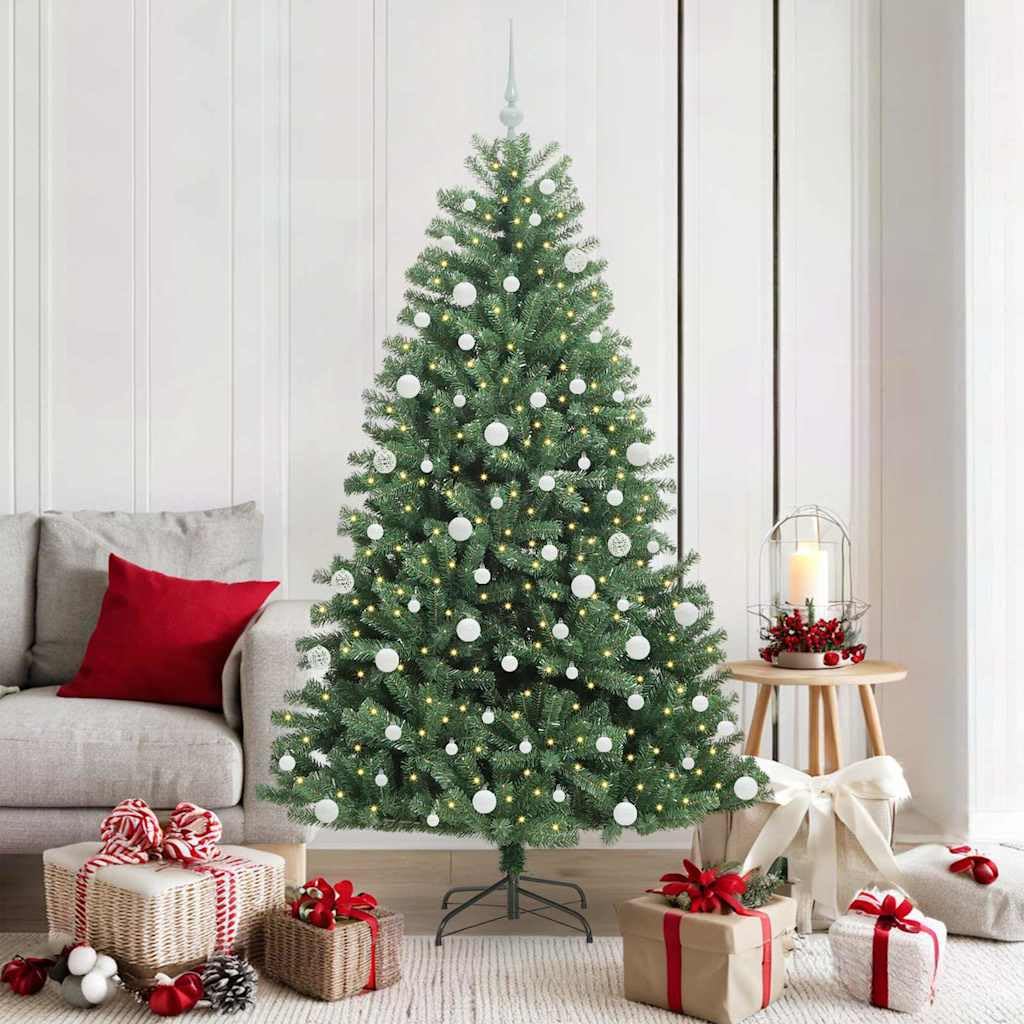 Árbol de Navidad artificial de 180 cm verde con ramas articuladas y frondosas
