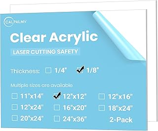 CALPALMY (2-Pack) 12x12 Inch Clear Acrylic Sheet - 1/8 Inch Thick Acrylic Plexiglass Panel for Laser Cutting, DIY Crafts, Signage, and Engraving Projects