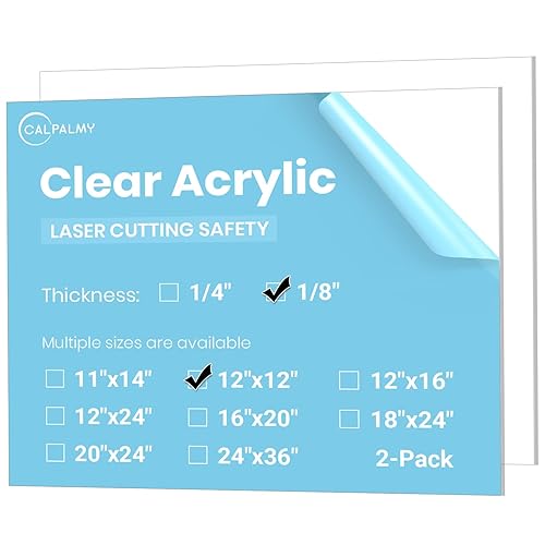 Vista 45 de Paquete de 2 láminas de acrílico transparente de 12 x 24 pulgadas, 1/8 pulgadas de grosor; uso para proyectos de manualidades, letreros, protector