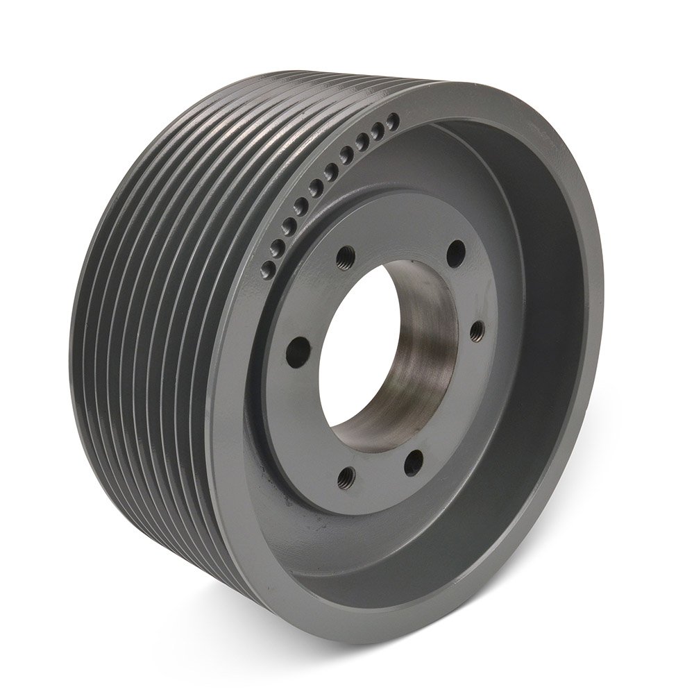 TB Woods 3V5310 Narrow V-Belt Sheave, 3V Belt Section, 10 Grooves, SK Bushing required, Cast Iron, 5.3