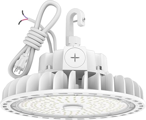 Miniatura 10 de HYPERLITE Luces LED de alta bahía 150 W 21,000 lm (140 lmw) 5000 K CRI80 1-10 V regulable UL listado gancho colgante seguro cable de 5 pies con