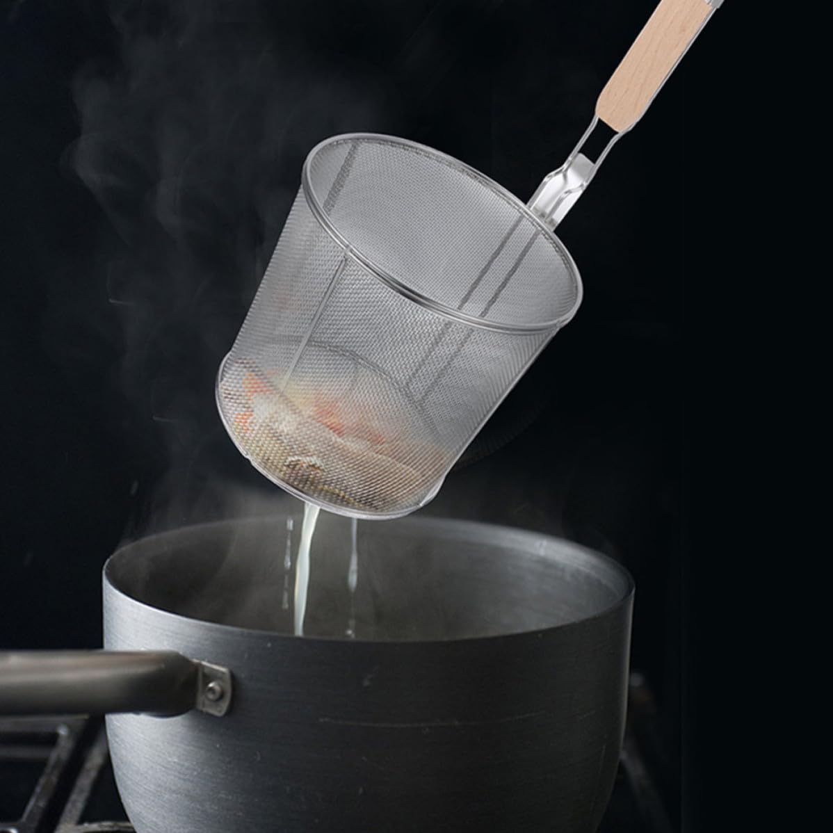 3 Colador 1 Piezas Fideos Inoxidable de Acero 20 Mango de Cocina