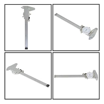 Stainless Steel 6-Inch Dial Caliper - Measuring Range 0-6 Inch for Internal and External Dimensions and Depth - Easy to Use Tool With Suitcase