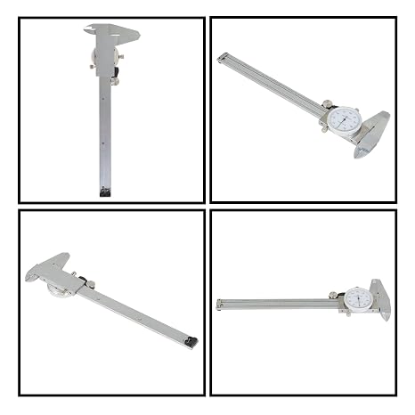 Stainless Steel 6-Inch Dial Caliper - Measuring Range 0-6 Inch for Internal and External Dimensions and Depth - Easy to Use Tool With Suitcase