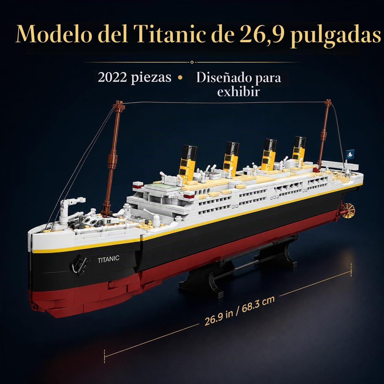 LYSOON - Juguete de construcción Titanic 2 en 1 (2022 piezas), diseño de barco con glaciar, ladrillos de sujeción, regalo para adultos, niños, niños y niñas de 6 a 12 años