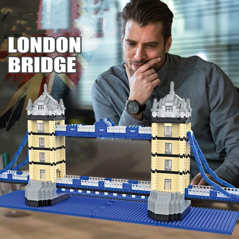 London Tower Bridge Building Blocks UK Famous Architecture Model Building Brick Kit Tower Bridge Building Set