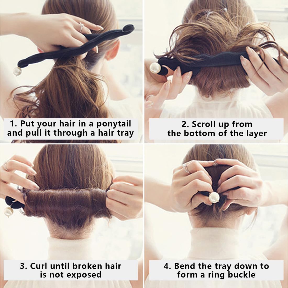 2Pcs Strumento per la Creazione Rapida di Chignon, Capelli Strumento per Intrecciare, Twist Curler Donut Strumenti, Magico Articolo per Raccogliere i Capelli in Modo Semplice e Veloce
