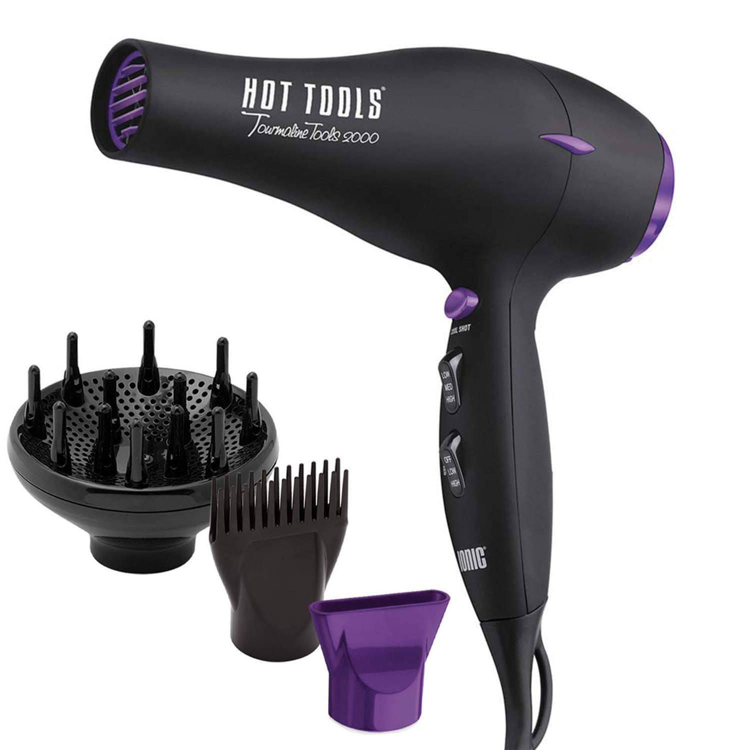 Amazon.com: HOT TOOLS Secador de pelo turmalina profesional 2000 Turbo :  Belleza y Cuidado Personal