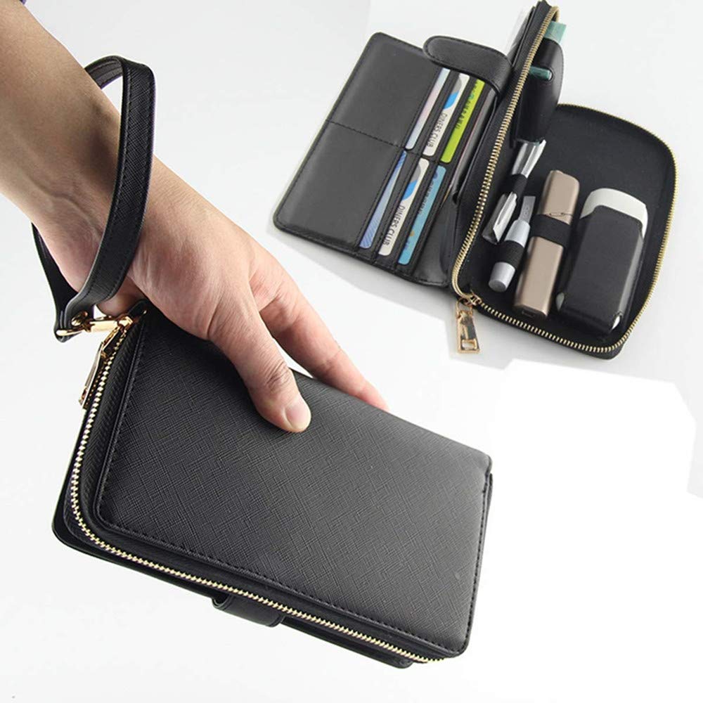 Goodern Compatible for Multi-Functional Protective Carry Case Cover Cigarette Storage Box Wallet and Hand Bag with Lanyard for IQOS 3.0/IQOS 3 DUO/IQOS 3 Multi (Black)