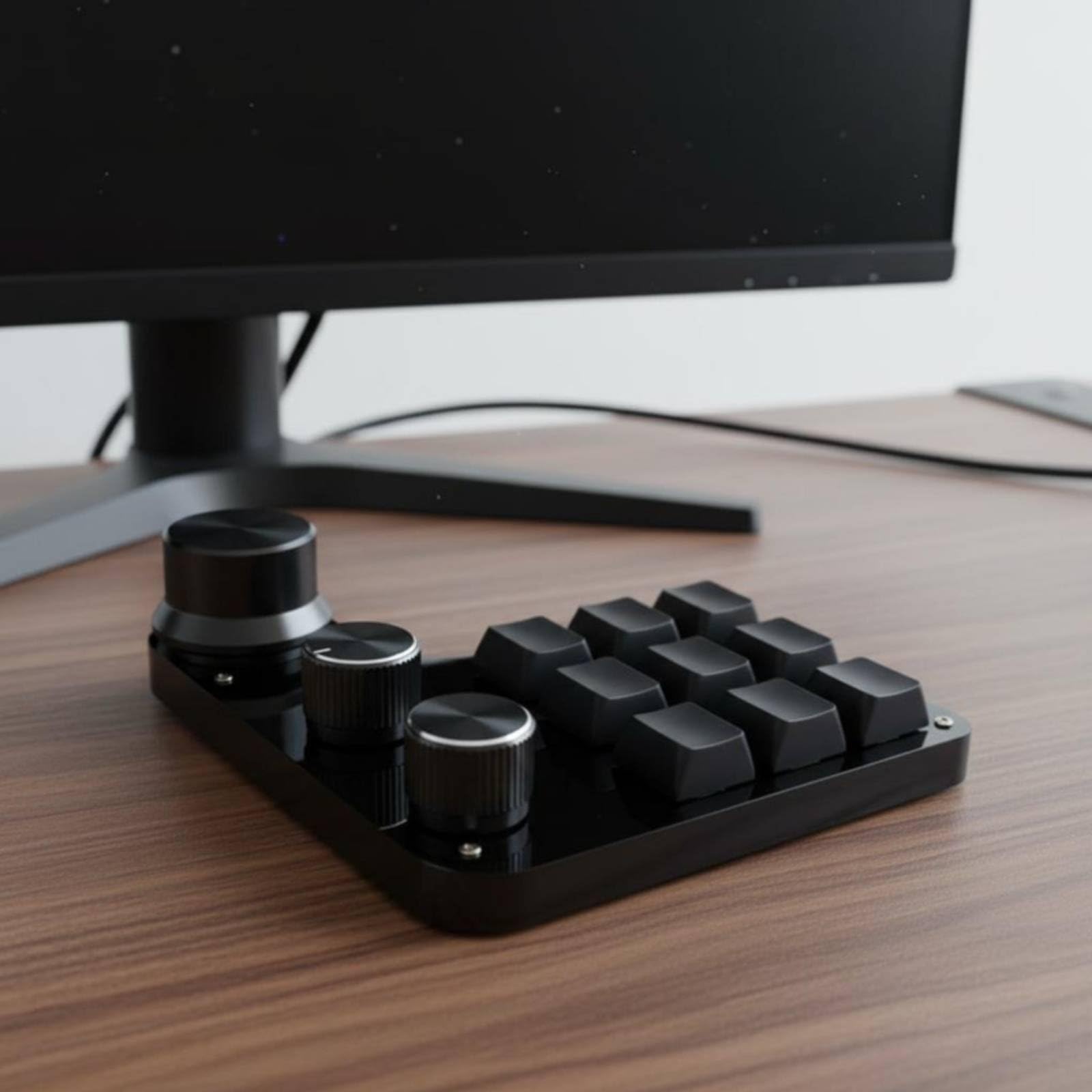 Tastiera da Gioco Tastierino Keypad Controller Periferica con 9 3 Manopole per E Scorciatoie Tasti Meccanici Intercambiabili Retroilluminazione USB C, Switch Rosso