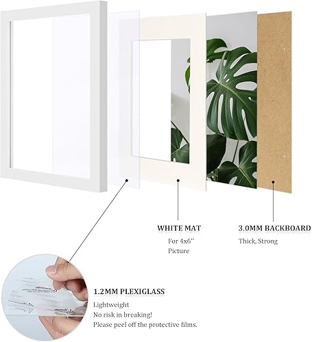 Vista 562 de Egofine Portarretratos de 9 x 12 pulgadas hecho de madera maciza con plexiglás, fotos de 5 x 7/6 x 8 con paspartú o de 9 x 12 pulgadas sin paspartú