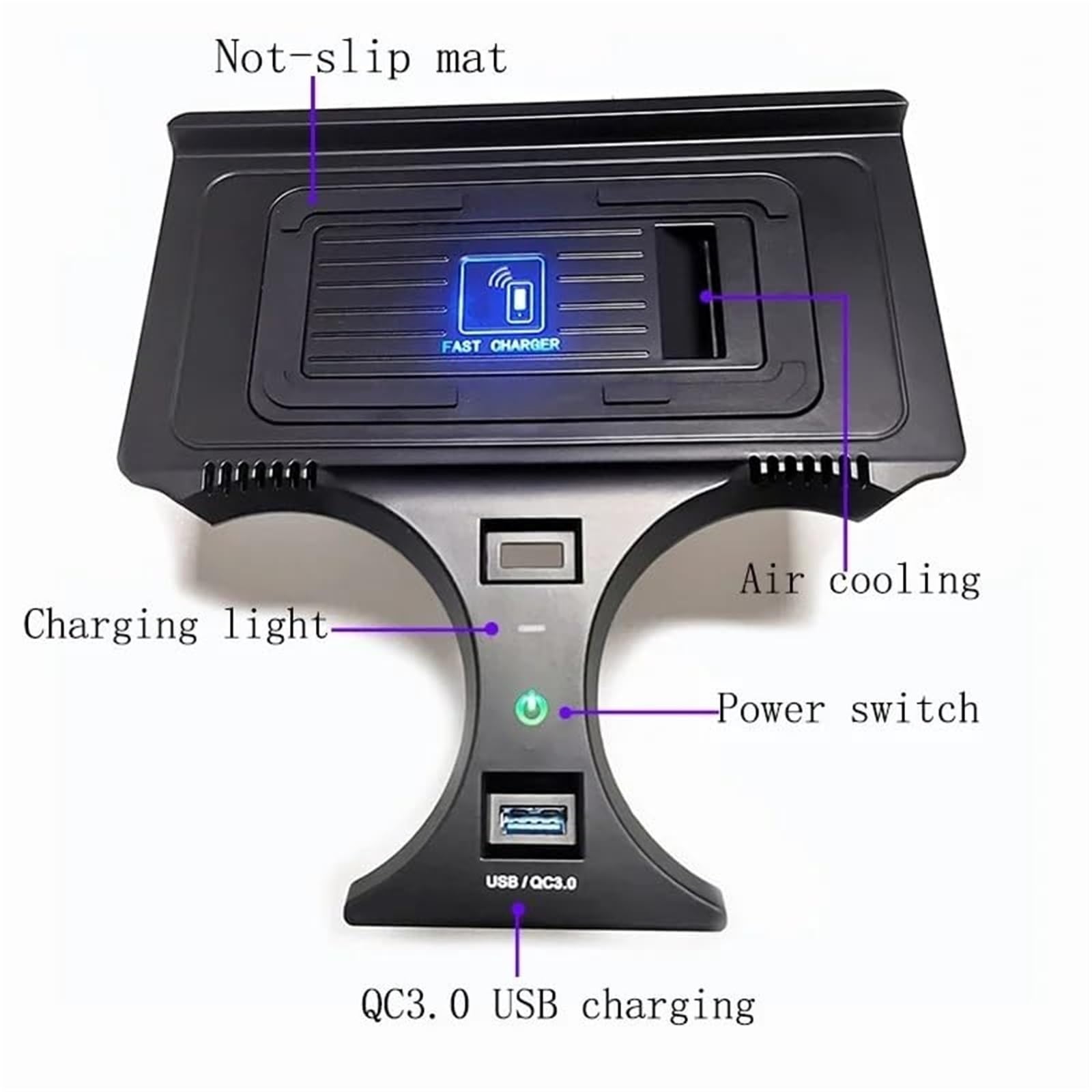 Caricabatterie for telefono con ricarica wireless for auto
