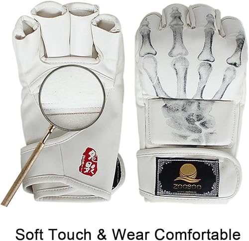 Miniatura 2 de ZooBoo - Guantes MMA para artes marciales mixtas y artes marciales mixtas con banda de muñeca ajustable, guantes UFC para entrenamiento de sanda y