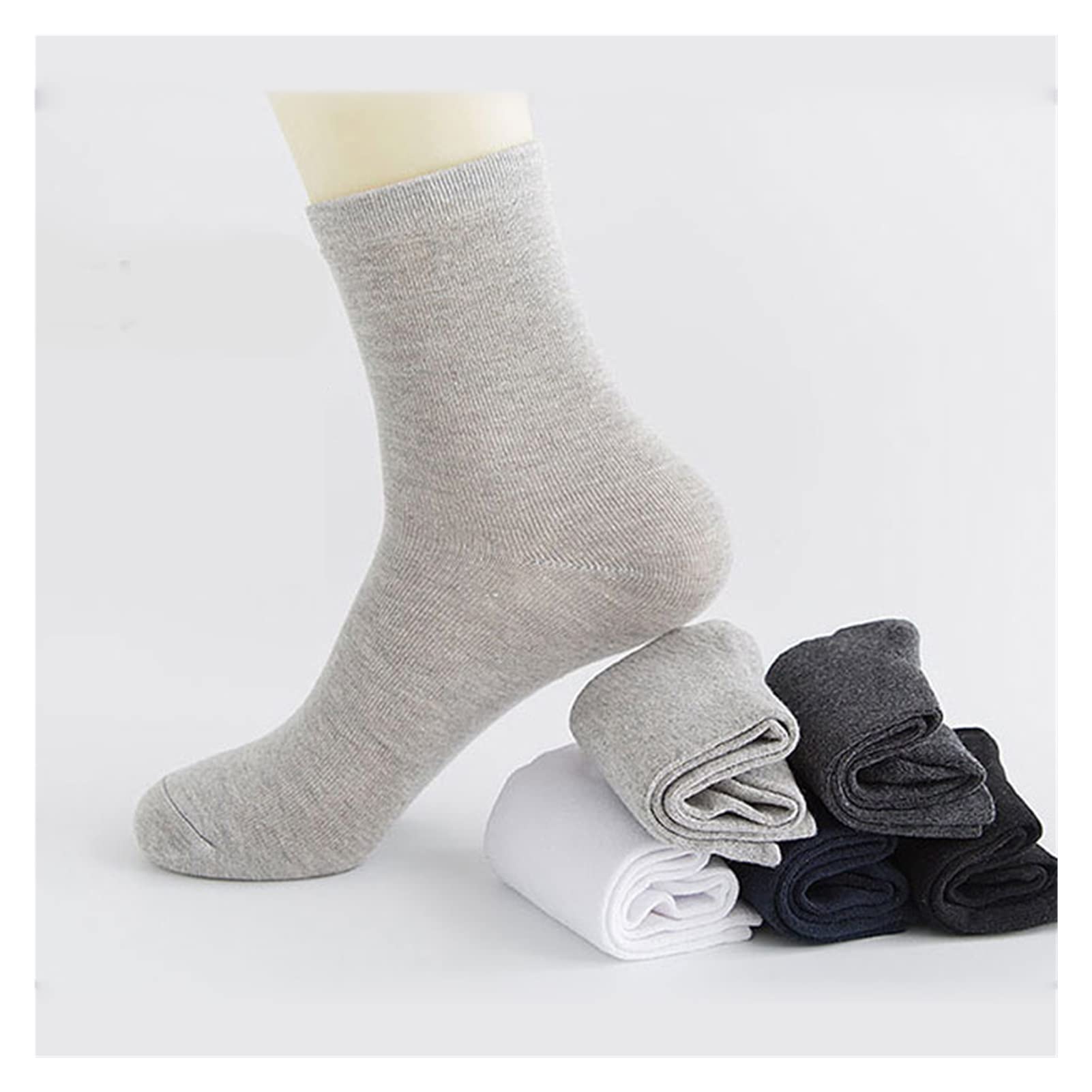 ZZSRJ 5 Pares/Lote Calcetines de algodón for Hombres Casual Business Verano Thin Black Socks Medias (Color : 5 Black, tamaño : EU39-45 US6.5-11)