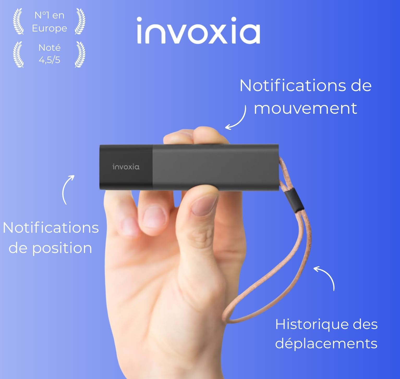 Invoxia GPS Tracker CLASSIC - Con abbonamento incluso - per auto, moto, biciclette, bambini - Avvisi di movimento e inclinazione - Durata della batteria fino a 6 mesi