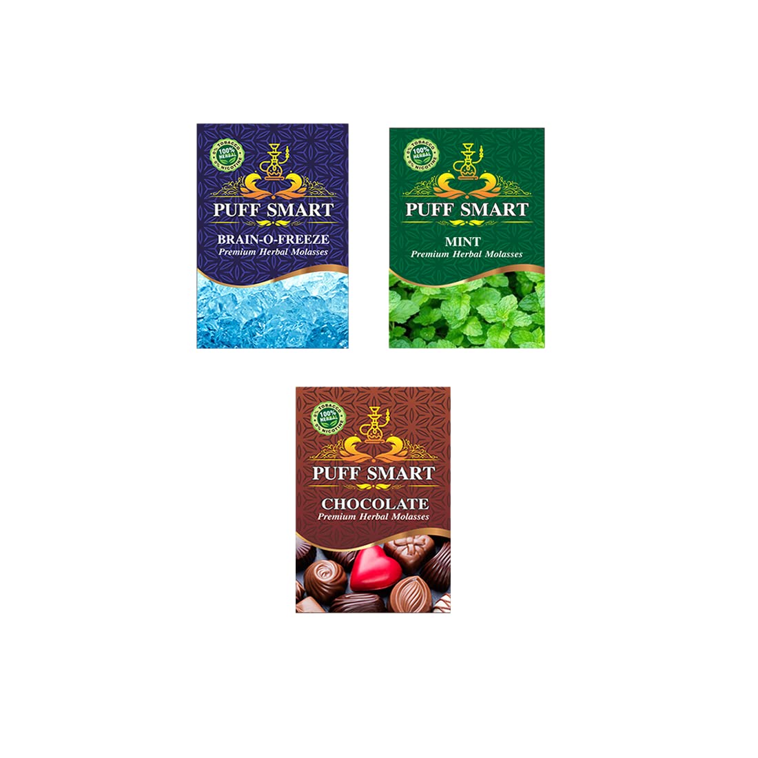 PUFF SMART Premium Herbal Molasses Brain-O-Freeze, Mint And Chocolate (100% Nicotine and Tobacco Free)-image-13