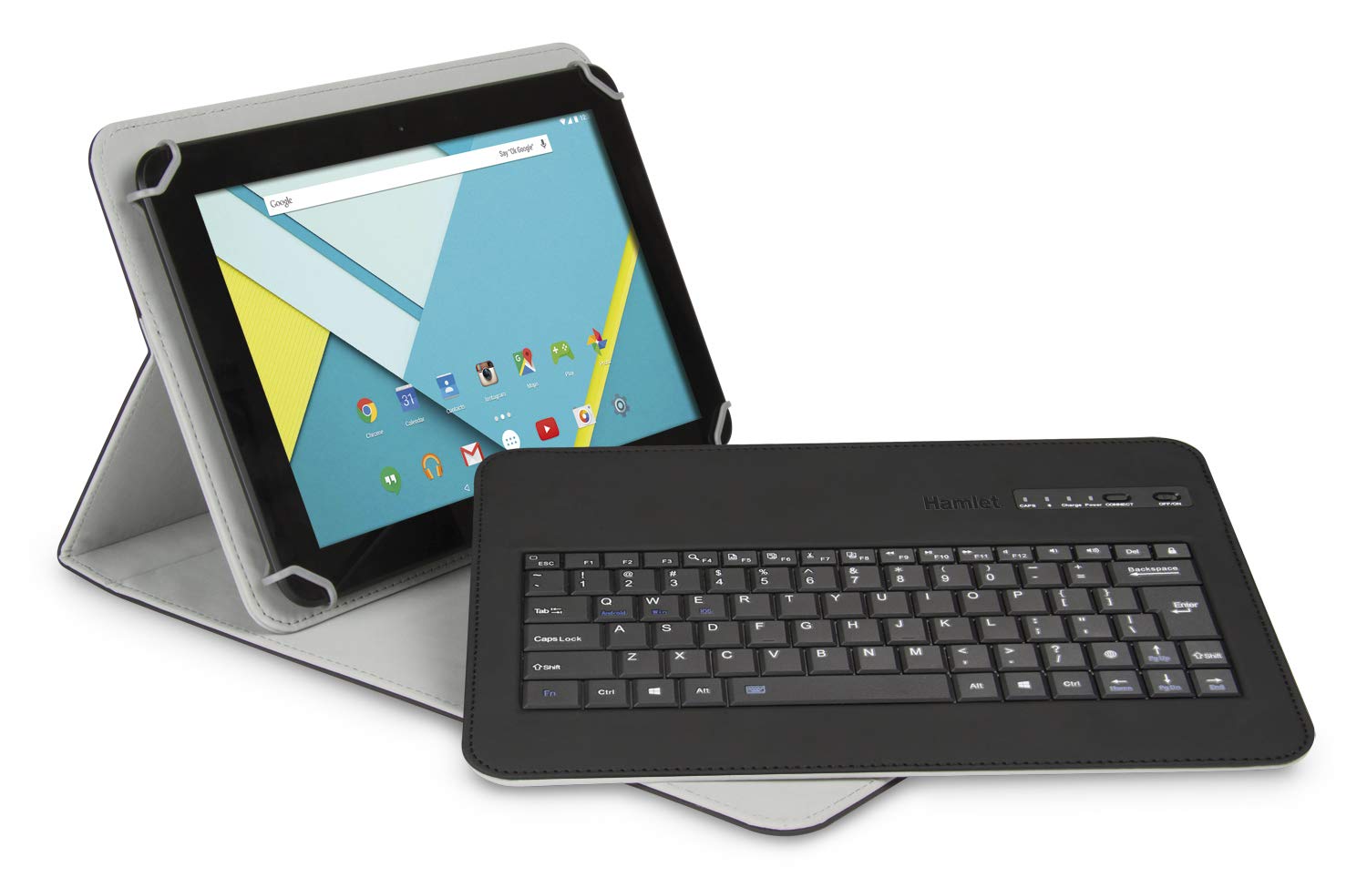 Hamlet XPADCV101KBT2 - Custodia Universale per Tablet 10.1” con Tastiera senza Fili Bluetooth Removibile