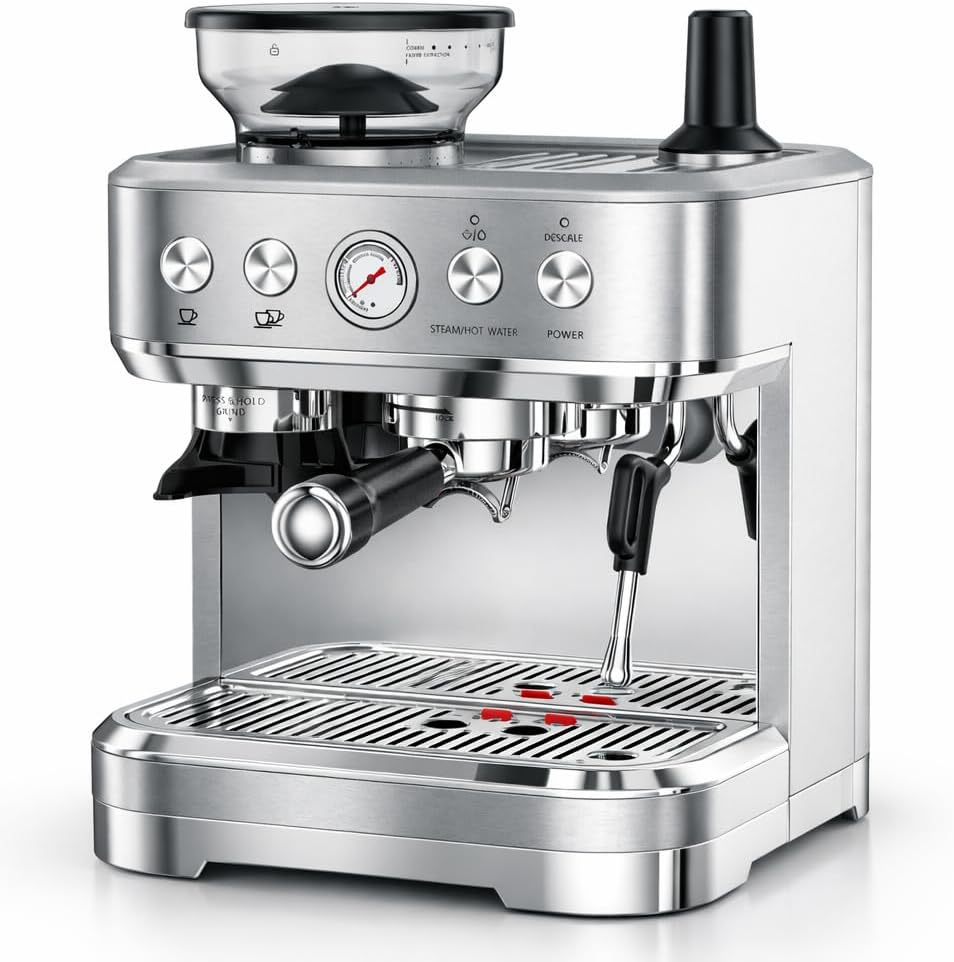 Máquina de Espresso Automática con Molinillo Integrado y Vaporizador