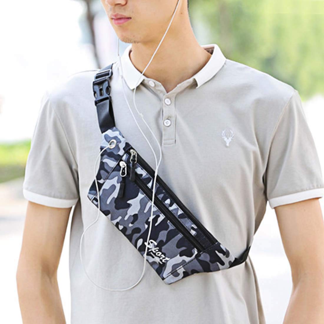 ProBytes Marsupio in finta pelle, accessorio alla moda, unisex, marsupio, 4 scomparti spaziosi con cerniera, impermeabile, cinturino con fibbia, viaggi, vacanze, passaporto, documenti, pochette