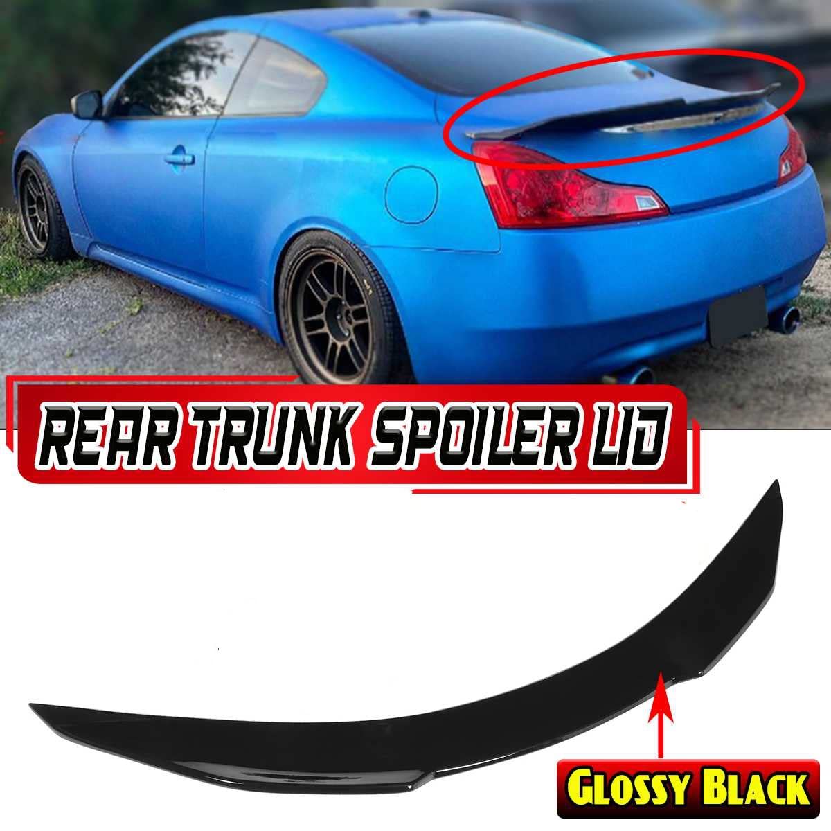 Dla Infiniti G25 G35 G37 Q40 4 Drzwi Sedan 2007-2015 Tylny Spoiler Bagażnika Samochodu Dyfuzor Splitter Tylna Klapa Tylna Skrzydło Body Kit(Glossy Black)