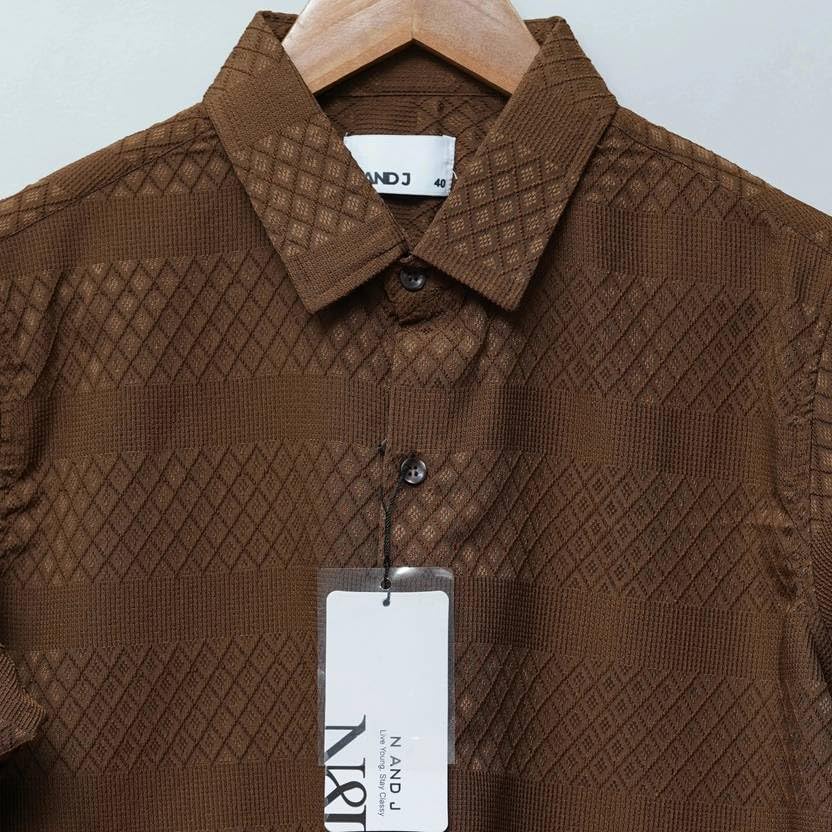 Image of Men's Casual Button Down Shirts Long Sleeve Linen Shirt Fashion Textured Beach Summer Shirts| Men Stylish Shirt | Men Fancy