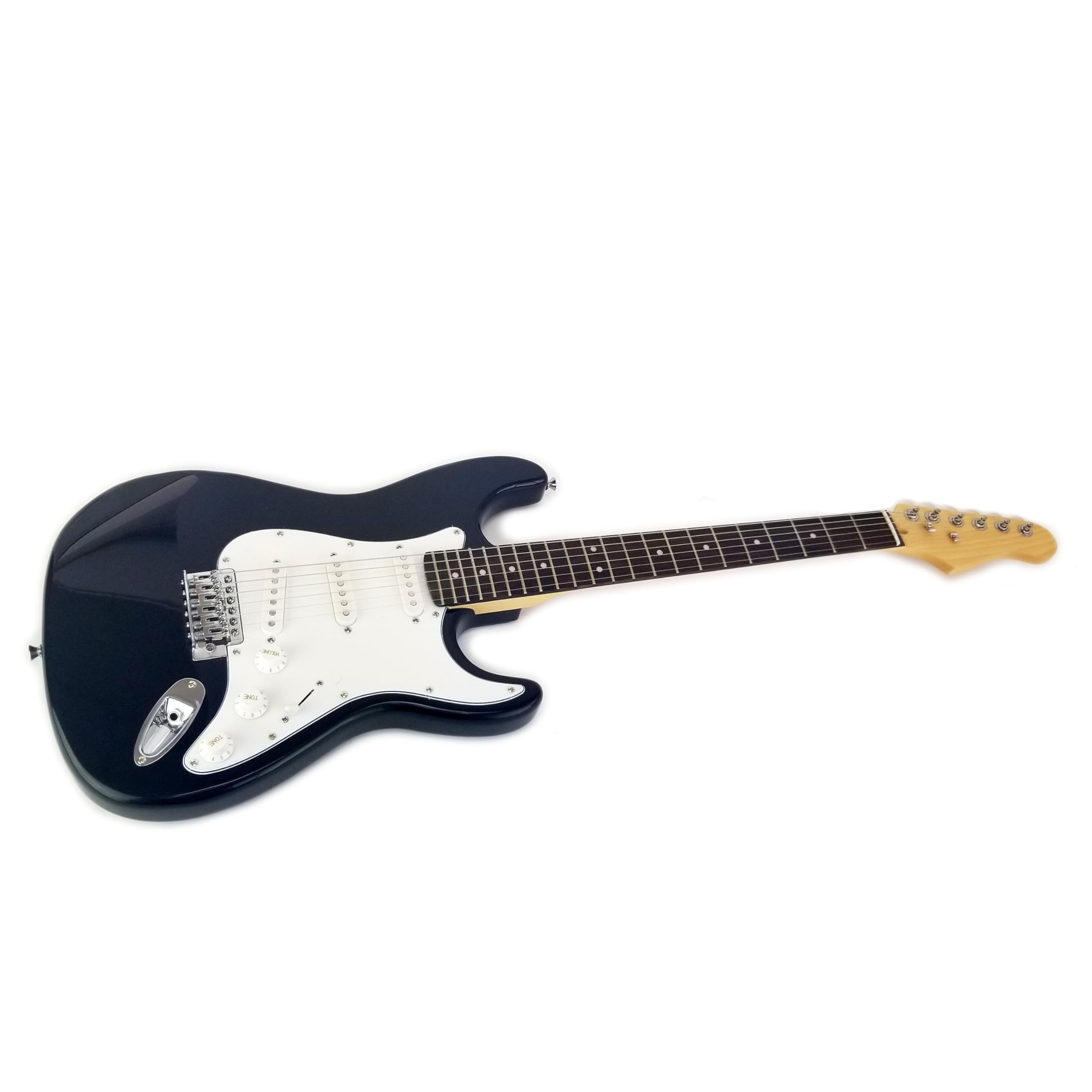 Zenison Electric Guitar 6 String Black Combo Starter Set Solid Wood Body & Case