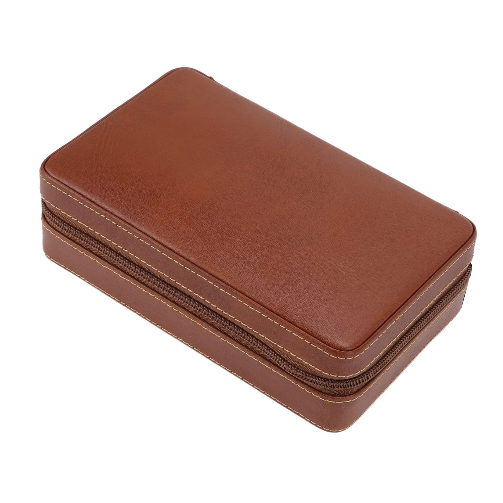 Portasigari in Pelle con Rivestimento in Cedro – Humidor Portatile per 4 Sigari, Include Borsa da Viaggio e Ugello di Ricarica – Ideale per Club, Viaggi e Incontri Eleganti