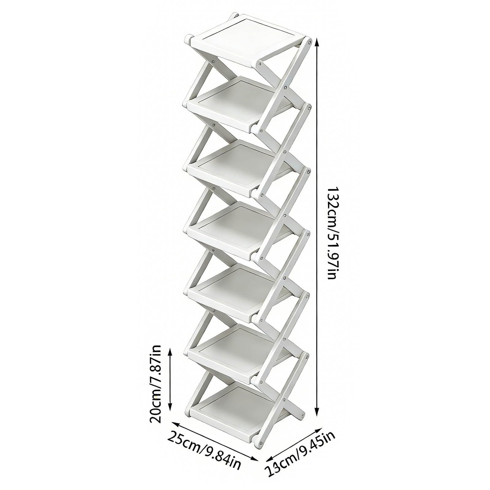 Zapatero de bambú de 2/3/4/5/6/7/8 niveles, no requiere instalación, zapatero plegable, almacenamiento multicapa, fuerte capacidad de carga, ahorro de espacio, para interiores, balcón (blanco, 7)