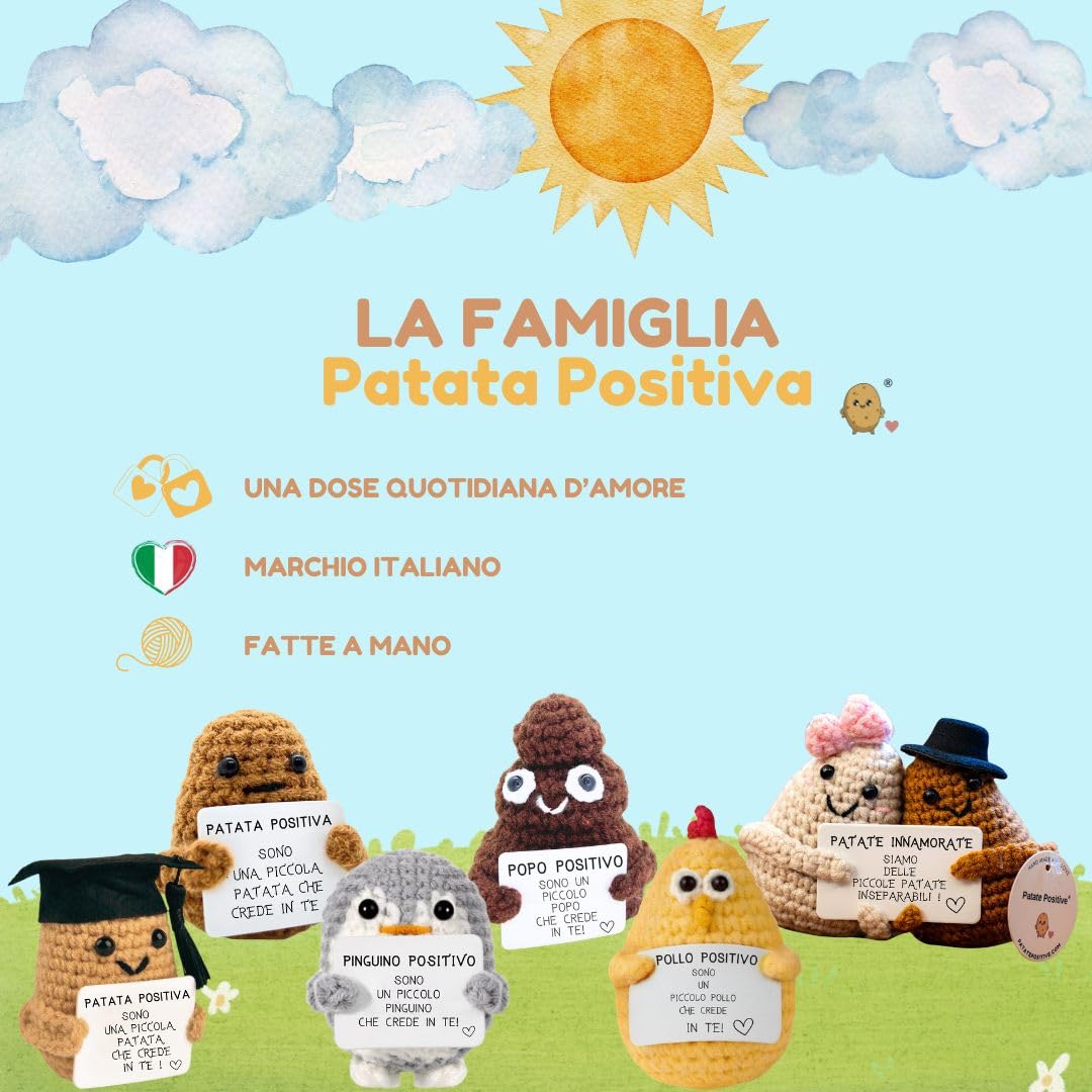 Pinguino Lavorato A Maglia Positivo | Bambola Di Lana Con Messaggi Incoraggianti | Regalo Compleanno E Decorazione Festa | 6 Cm - Foto 13