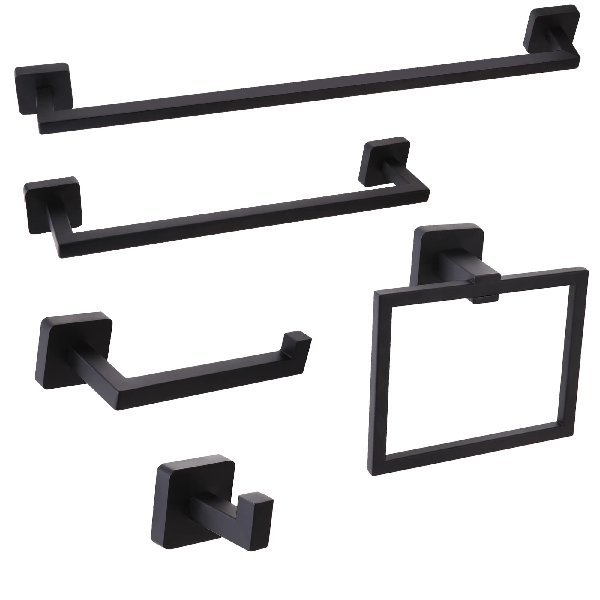 Appendiabiti Da Parete Nero Oro 40,6 Cm - 5 Ganci In Acciaio Inox