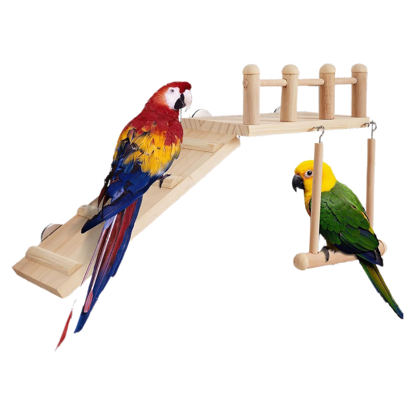 Bird Playground, Parrot Playground, Parakeet Standing Branch, Parakeet Play Training Branch, Wood Swing Ladder Toy for Cockatiels Lovebirds