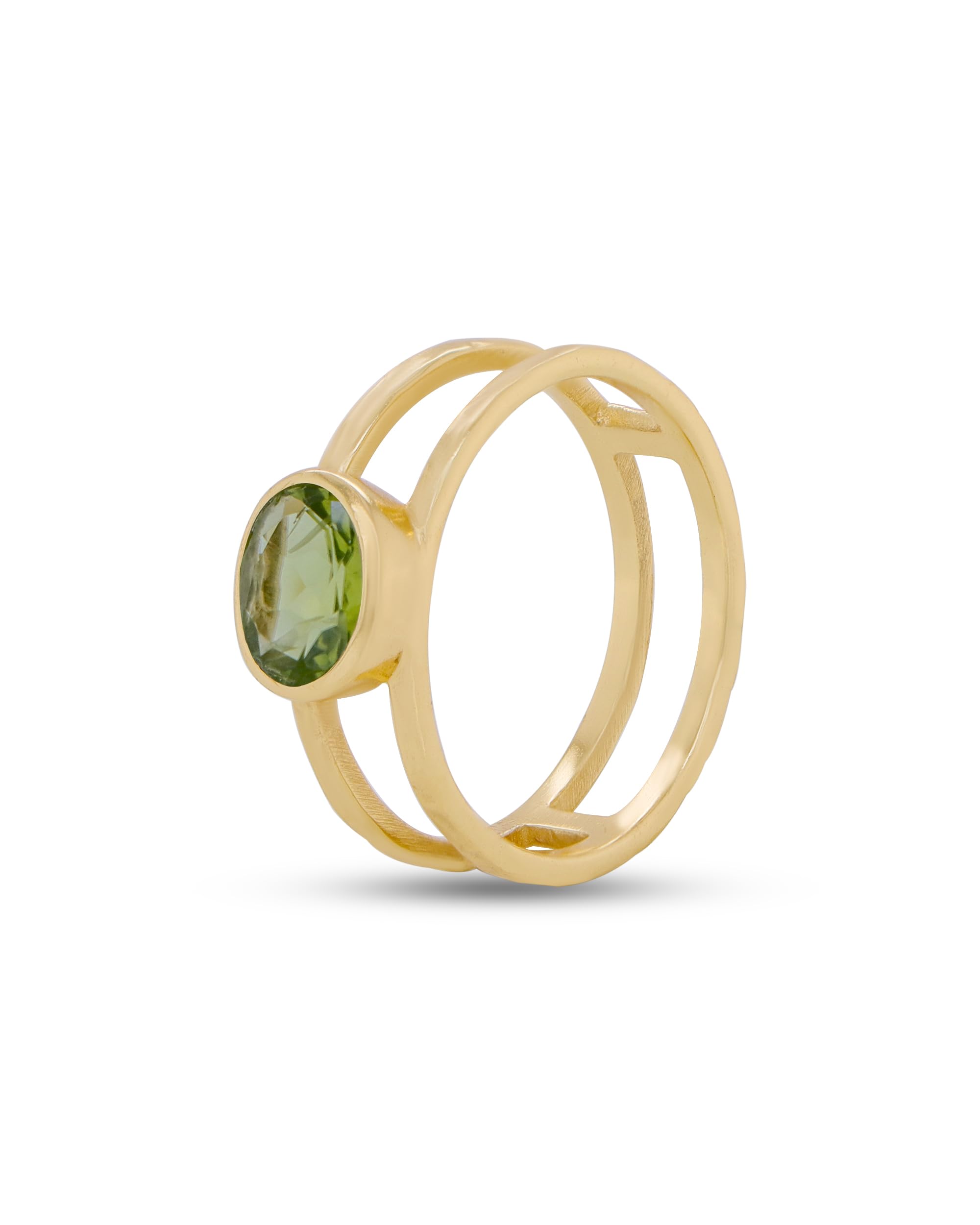 iCarats 18K Gold Plated Gemstone Stackable Ring For Women Everyday Dainty Non Tarnish Band, Iolite