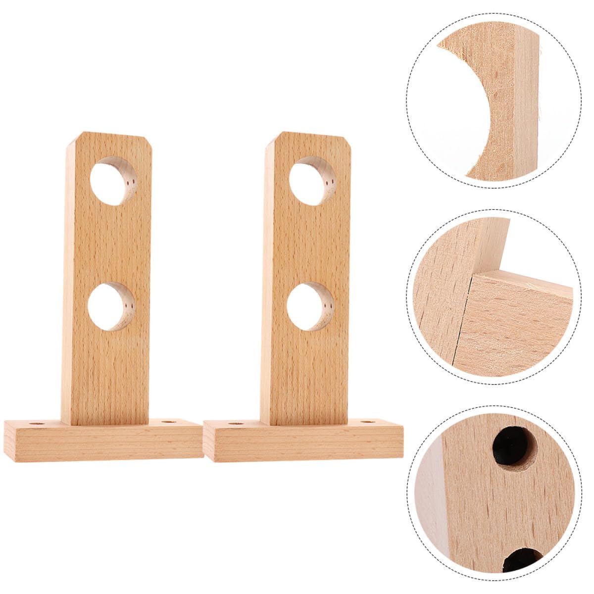 HANABASS Supporti per Bastoni per Tende in Legno 2 Pezzi, Staffe Robuste e Resistenti per Fissaggio a Muro, Design Semplice per Tende da Finestra